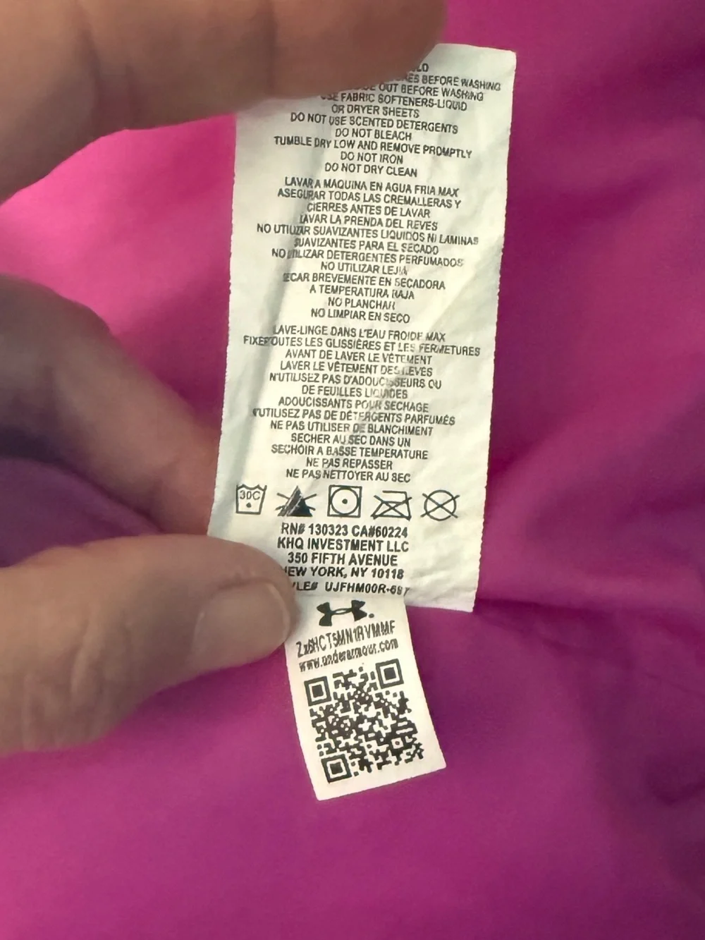 Under Armour Fuchsia Hooded Puffer Jacket